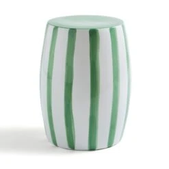 Beatrice Striped Ceramic Side Table, Green -Online Furniture Store 30926661 alt02
