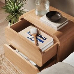 Bennett 2 Drawer Bedside Table, Light Oak 11 Bennett 2 Drawer Bedside Table, Light Oak -Online Furniture Store 30927464 alt03