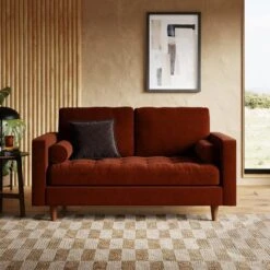 Zoe Casual Sit Velvet 2 Seater Sofa -Online Furniture Store 30927541