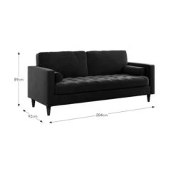 Zoe Casual Sit Velvet 3 Seater Sofa -Online Furniture Store 30927542 alt09
