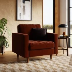 Zoe Casual Sit Velvet Armchair -Online Furniture Store 30927543