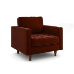 Zoe Casual Sit Velvet Armchair -Online Furniture Store 30927543 alt06