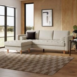 Zoe Boucle Fleck Corner Chaise Sofa