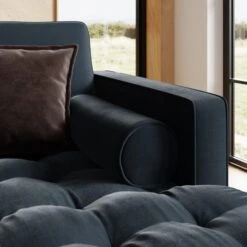 Zoe Casual Sit Velvet Corner Chaise Sofa -Online Furniture Store 30927554 alt02