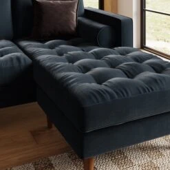 Zoe Casual Sit Velvet Corner Chaise Sofa -Online Furniture Store 30927554 alt03