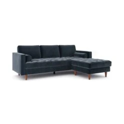 Zoe Casual Sit Velvet Corner Chaise Sofa -Online Furniture Store 30927554 alt06
