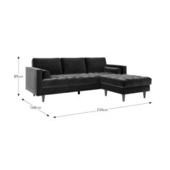 Zoe Casual Sit Velvet Corner Chaise Sofa -Online Furniture Store 30927554 alt09