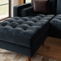 Zoe Casual Sit Velvet Corner Chaise Sofa -Online Furniture Store 30927555 alt03