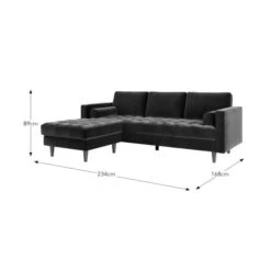 Zoe Casual Sit Velvet Corner Chaise Sofa -Online Furniture Store 30927555 alt09