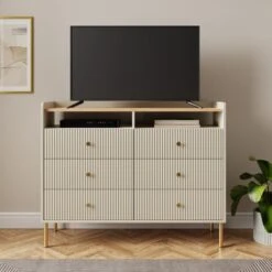Georgi 6 Drawer TV Chest, Natural