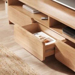 Bennett Extra Wide TV Unit For TVs Up To 70", Light Oak -Online Furniture Store 30929181 alt02