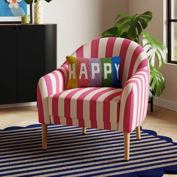 Kaspar Woven Stripe Tub Chair 3 Kaspar Woven Stripe Tub Chair