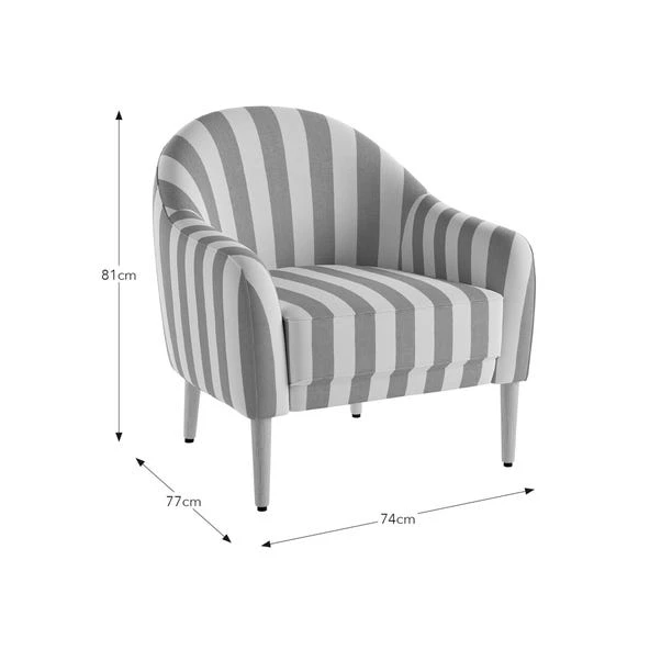Kaspar Woven Stripe Tub Chair 11 Kaspar Woven Stripe Tub Chair - Image 9