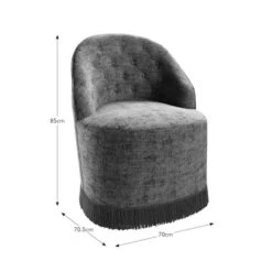 Elea Tassel Distressed Chenille Occasional Armchair -Online Furniture Store 30930363 alt09