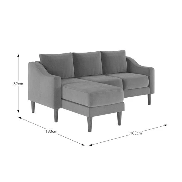 Hugo Velvet 3 Seater Corner Chaise Sofa 18 Hugo Velvet 3 Seater Corner Chaise Sofa - Image 16