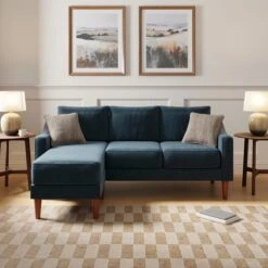 Hugo Velvet 3 Seater Corner Chaise Sofa