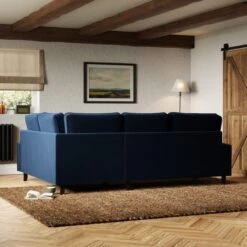 Beatrice Matte Velvet Luxe Navy Corner Sofa -Online Furniture Store 30931699 alt02