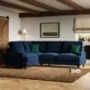 Beatrice Matte Velvet Luxe Navy Corner Sofa 1 Beatrice Matte Velvet Luxe Navy Corner Sofa -Online Furniture Store 30931700