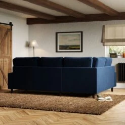 Beatrice Matte Velvet Luxe Navy Corner Sofa -Online Furniture Store 30931700 alt02