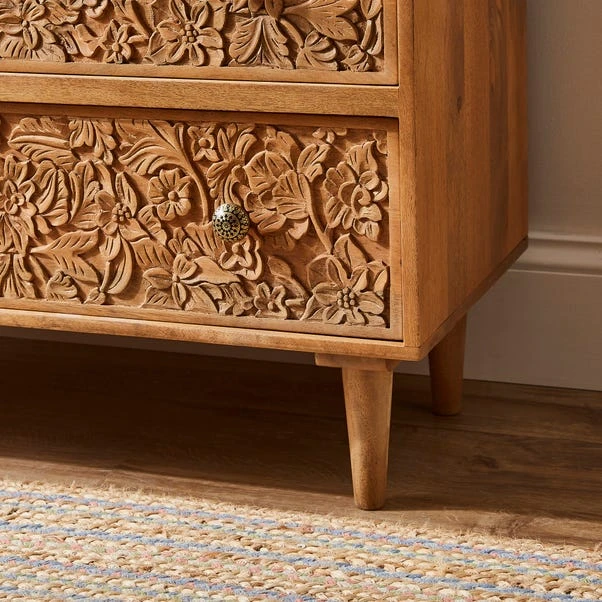 Jules Hand Carved 3 Drawer Chest 7 Jules Hand Carved 3 Drawer Chest - Image 5