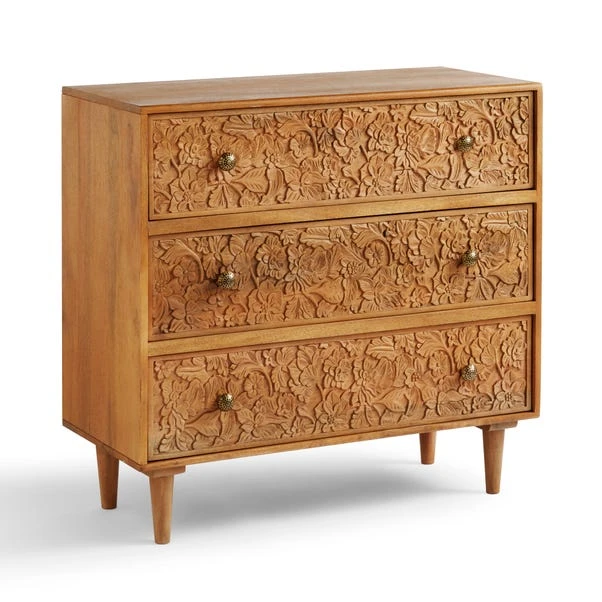 Jules Hand Carved 3 Drawer Chest 8 Jules Hand Carved 3 Drawer Chest - Image 6