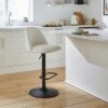 Delaney Adjustable Height Bar Stool, Boucle -Online Furniture Store 30933523
