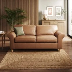 Flori Classic Leather 3 Seater Sofa -Online Furniture Store 30937844