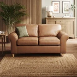 Flori Classic Leather 2 Seater Sofa -Online Furniture Store 30937925