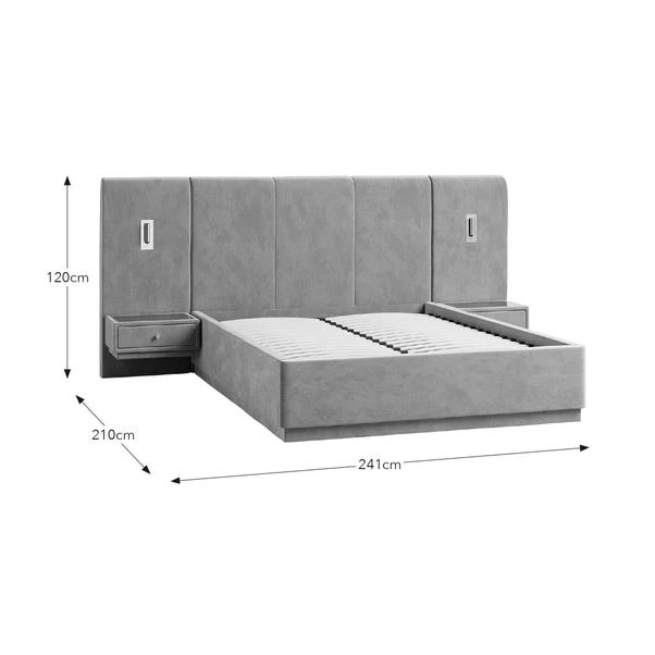Oversized Ottoman Hotel Bed Frame, Velvet 19 Oversized Ottoman Hotel Bed Frame, Velvet - Image 17