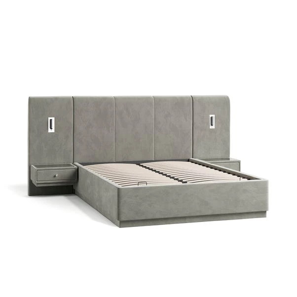 Oversized Ottoman Hotel Bed Frame, Velvet 8 Oversized Ottoman Hotel Bed Frame, Velvet - Image 6