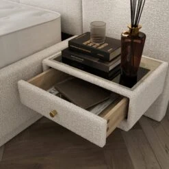 Oversized Ottoman Hotel Bed Frame, Boucle -Online Furniture Store 30948511 alt02