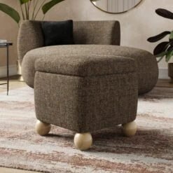 Nylah Luxe Boucle Storage Footstool