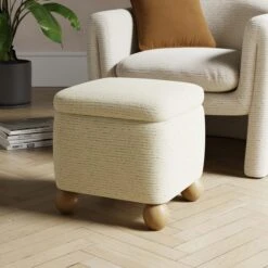 Nylah Boucle Fleck Storage Footstool