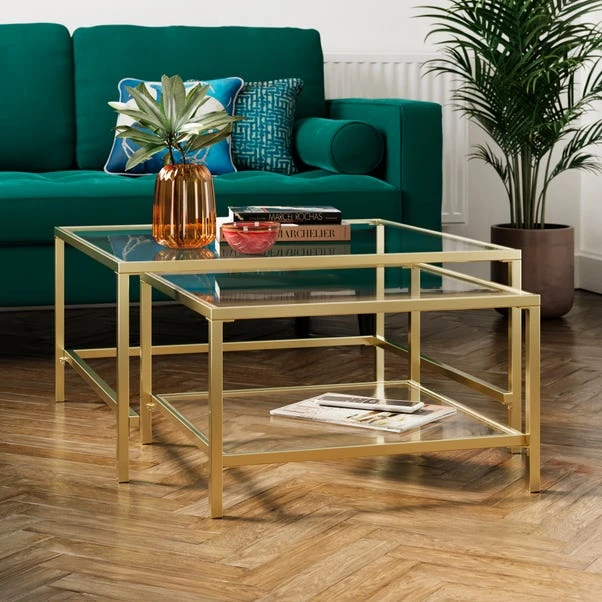 Sofia Glass Nest Of Square Coffee Tables 10 Sofia Glass Nest Of Square Coffee Tables - Image 8