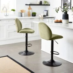 Jayde Adjustable Bar Stool, Velvet -Online Furniture Store 30958646 alt01