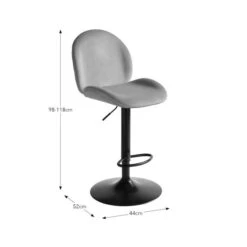 Jayde Adjustable Bar Stool, Velvet -Online Furniture Store 30958646 alt09
