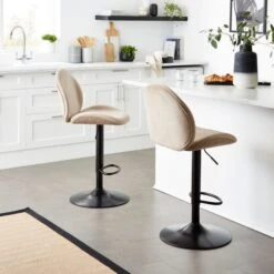 Jayde Adjustable Bar Stool, Velvet -Online Furniture Store 30958647 alt01