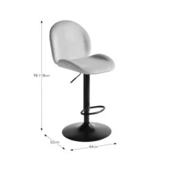 Jayde Adjustable Bar Stool, Velvet -Online Furniture Store 30958647 alt09