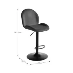 Jayde Adjustable Bar Stool, Velvet -Online Furniture Store 30958654 alt09