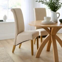 Set Of 2 Chester Linford Stripe Dining Chairs, Fabric 30 Set Of 2 Chester Linford Stripe Dining Chairs, Fabric -Online Furniture Store 30959446
