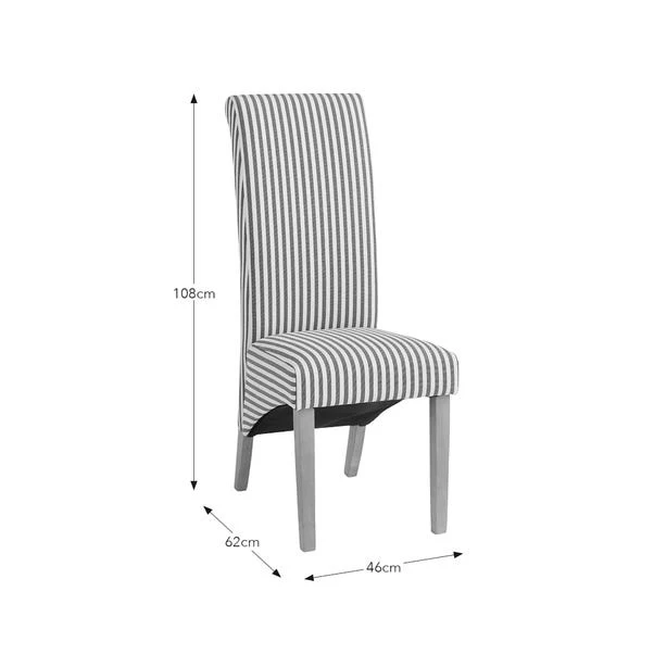 Set Of 2 Chester Linford Stripe Dining Chairs, Fabric 20 Set Of 2 Chester Linford Stripe Dining Chairs, Fabric - Image 19