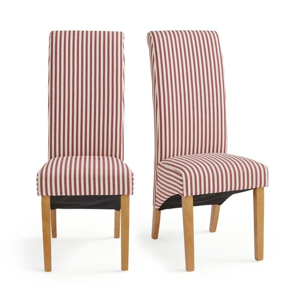 Set Of 2 Chester Linford Stripe Dining Chairs, Fabric 8 Set Of 2 Chester Linford Stripe Dining Chairs, Fabric - Image 7