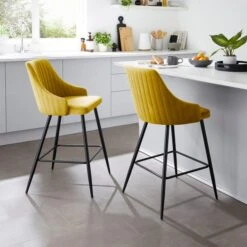 Shea Bar Stool, Velvet 29 Shea Bar Stool, Velvet -Online Furniture Store 30959581 alt01