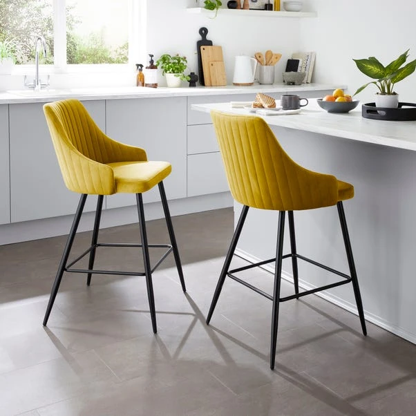 Shea Bar Stool, Velvet 10 Shea Bar Stool, Velvet - Image 8