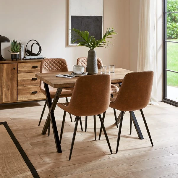 Walden Set Of 2 Dining Chairs, Faux Leather 4 Walden Set Of 2 Dining Chairs, Faux Leather - Image 2