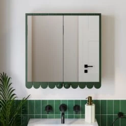 Scallop Mirror Wall Cabinet 36 Scallop Mirror Wall Cabinet -Online Furniture Store 30963058