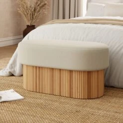 Amari Fluted Flatweave Storage Ottoman