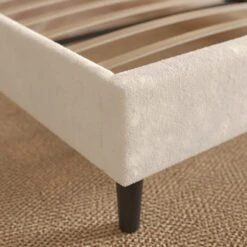 Alara Pleated Teddy Fabric Bed Frame -Online Furniture Store 30968593 alt02
