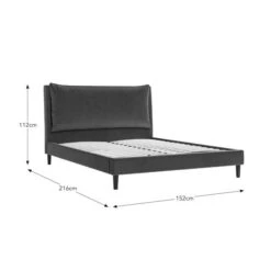 Skylar Velvet Pillow Back Bed Frame -Online Furniture Store 30968601 alt09