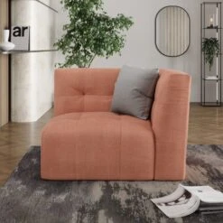 Modular Squish Clay Tonal Chenille Right Hand Facing Small Chaise Sofa -Online Furniture Store 60227153 alt07